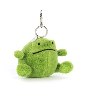 Jellycat Ricky plush frog bag charm keychain - like new